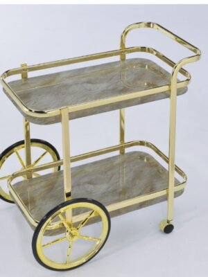 עגלת משקאות זהב בשילוב שיש