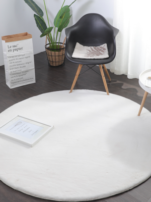 שטיח אסיף לבן עגול