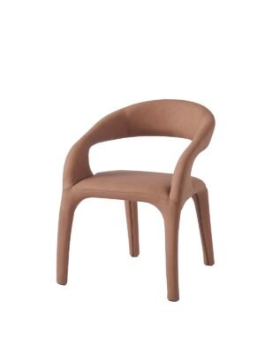 כסא עור חום מעוגל