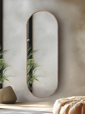 מראת קפסולה עץ