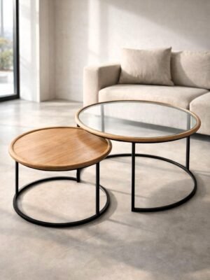 שולחנות סלון עגולים טבעי